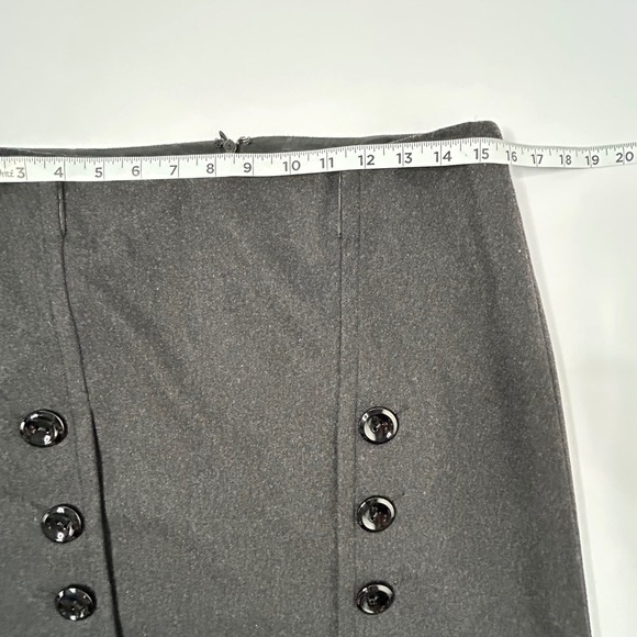 Per Se Gray Wool Cashmere Blend Button Front Mini Skirt - Women's Size 8 - Picture 6 of 10
